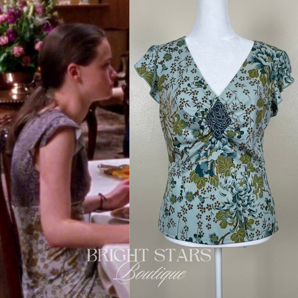 Rare Vintage Print Top ATL Style Color ASO Rory Gilmore Girls Y2K Floral